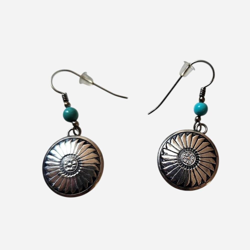 Vintage southwest  disc dangle earrings